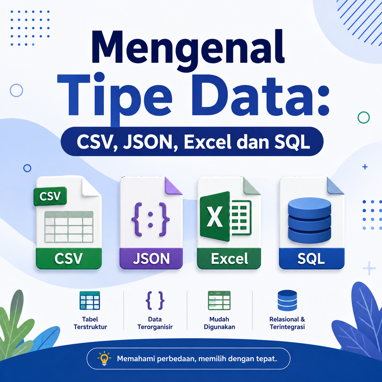 Mengenal Tipe Data: CSV, JSON, Excel dan SQL